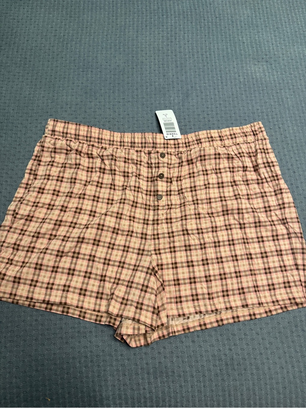 torrid Pink Plaid Button-Front Lounge Shorts